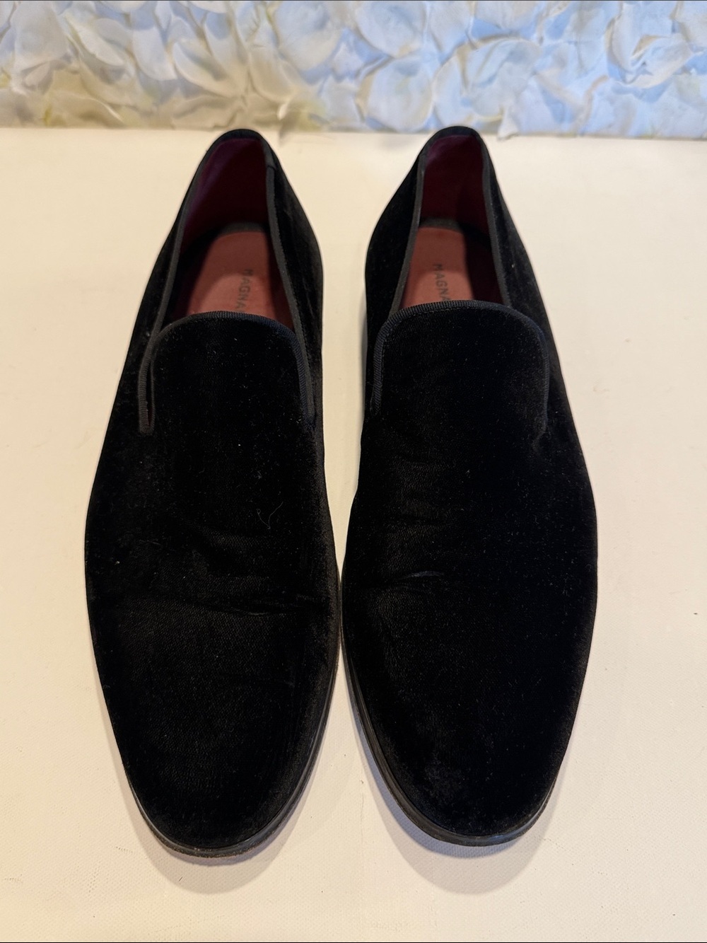 Magnanni Black Velvet Men's Slip-On Loafers